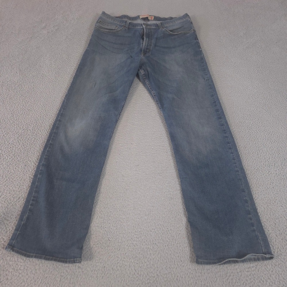 Wrangler Jeans Mens 36x31 Blue Relaxed Bootcut Flex Denim Stretch‎ Comfort Pants